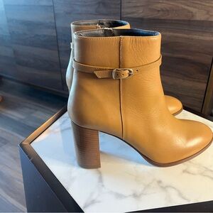 LK Bennett Bryony Camel Leather Belted Ankle Boots US 9 EU 40